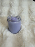 Fresh linen scented soy candle with flower mold topper