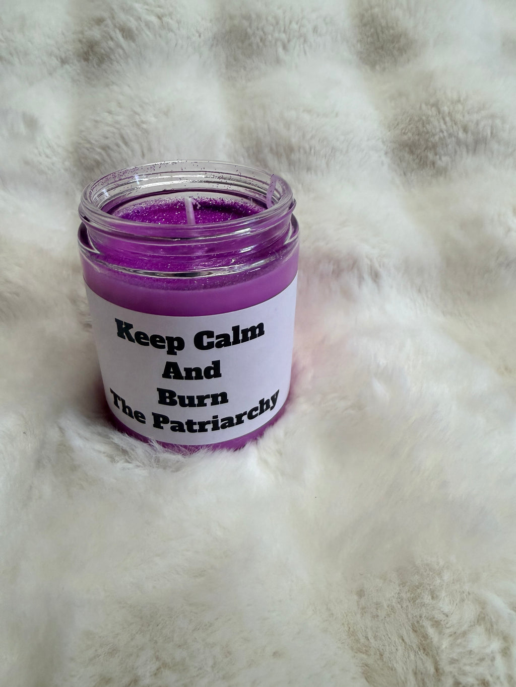 Lavender soy candle with glitter