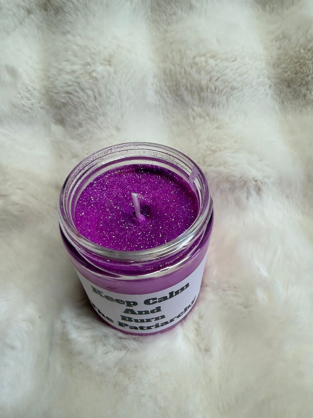 Lavender soy candle with glitter