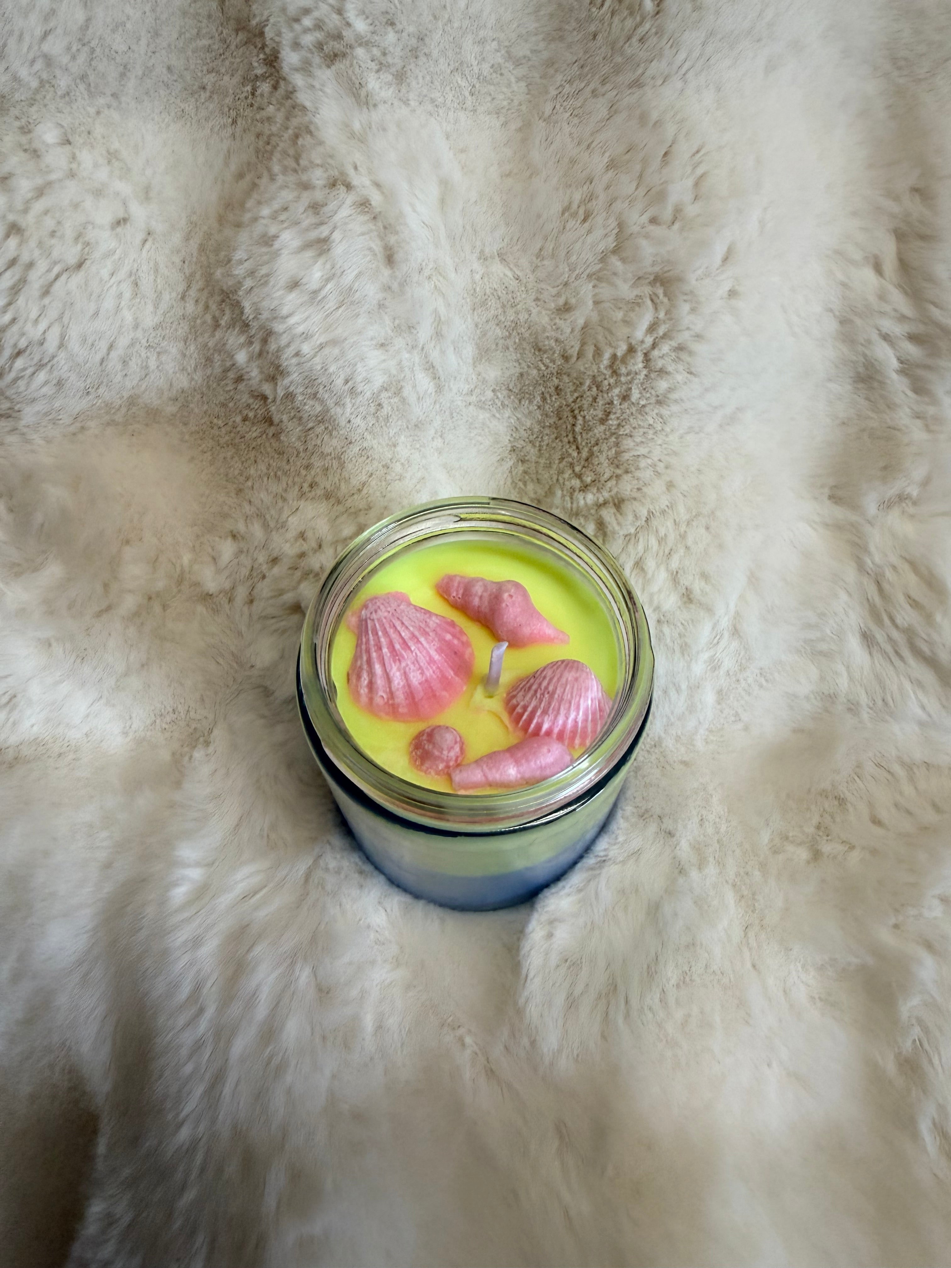 Fresh linen sea shell soy candle